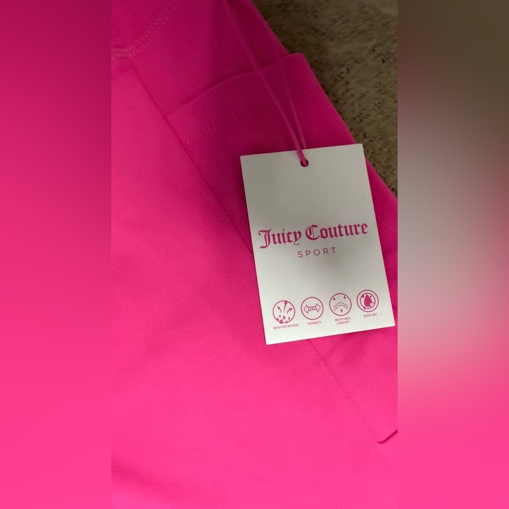 Juicy Couture Sport Pink Leggings with Rhinestone Logo & Pockets - Size L (NWT) - Picture 10 of 13